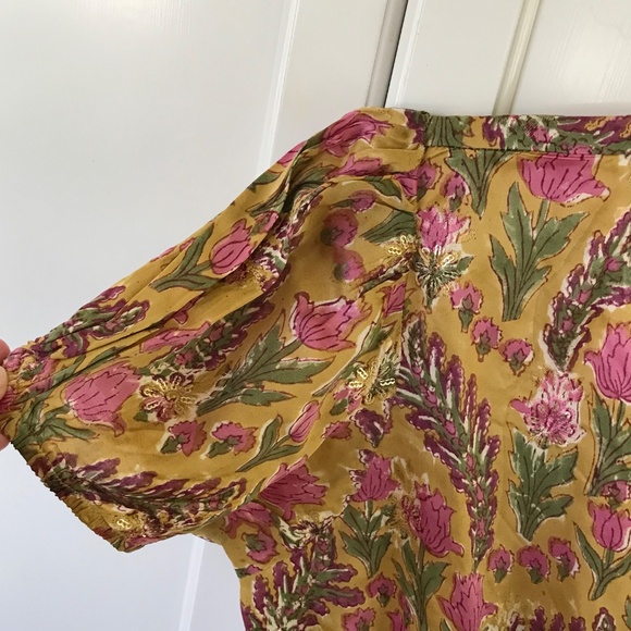 CLARA THE LABEL Marina Midi Maxi Dress Floral Golden Blossom Women’s Size Large - Picture 8 of 16